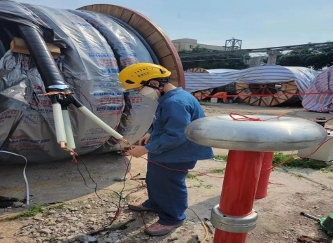 弘旭公司顺利开展硝区35KV新入库电缆耐压试验