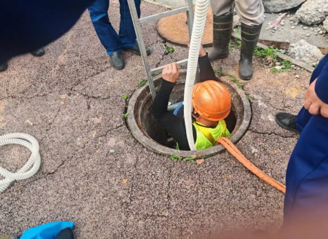 化工园区西区污水提升项目 有限空间作业顺利完成